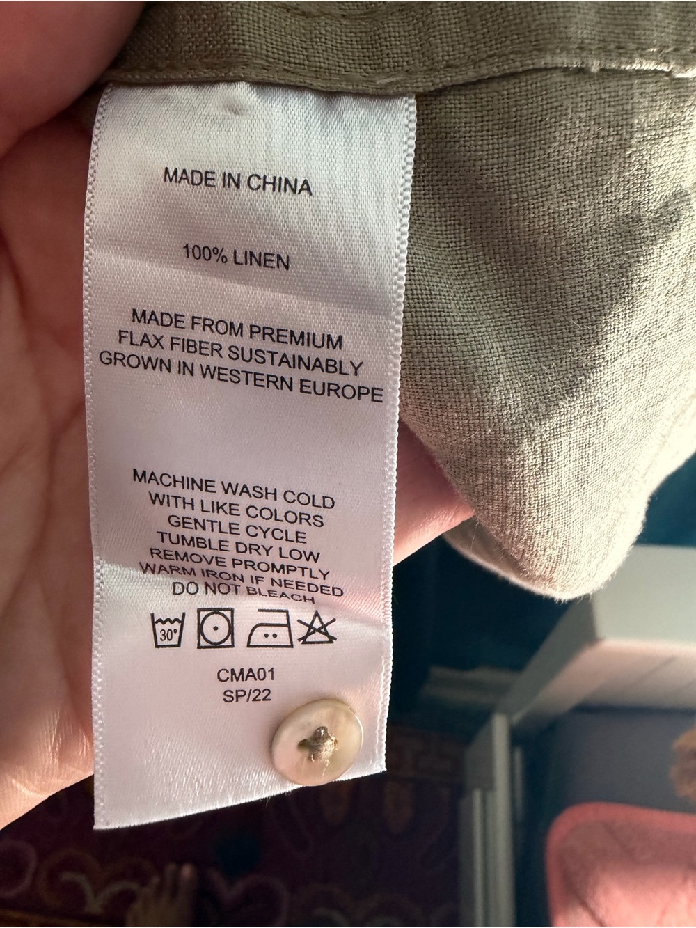 Quince Olive Green 100% Linen Pintuck Midi Dress - Picture 3 of 5